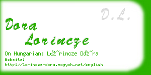 dora lorincze business card